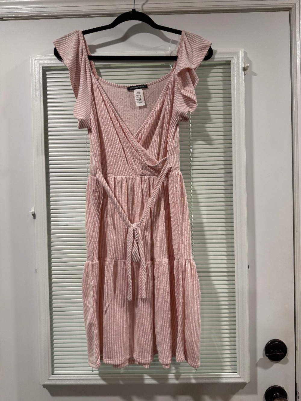 Summer dress Womens Size Large Pink and white stripped